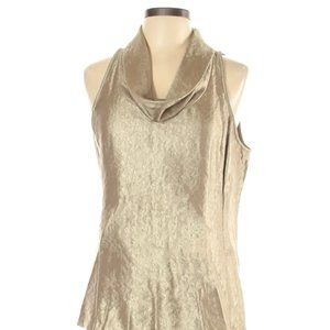 Ann Taylor | Size 12 | Cowl neck gold sleveless blouse with zipper